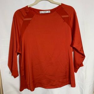 Mango Red/Orange 3/4 Sleeve Top